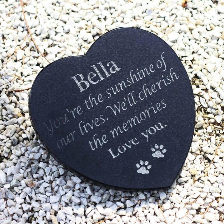 Granite Plaque Heart | Outdoor Pet Memorials | Customised Pet Memorials