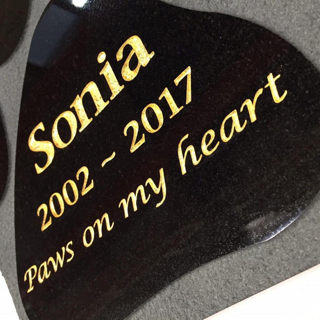 Granite Plaque Heart | Outdoor Pet Memorials | Customised Pet Memorials