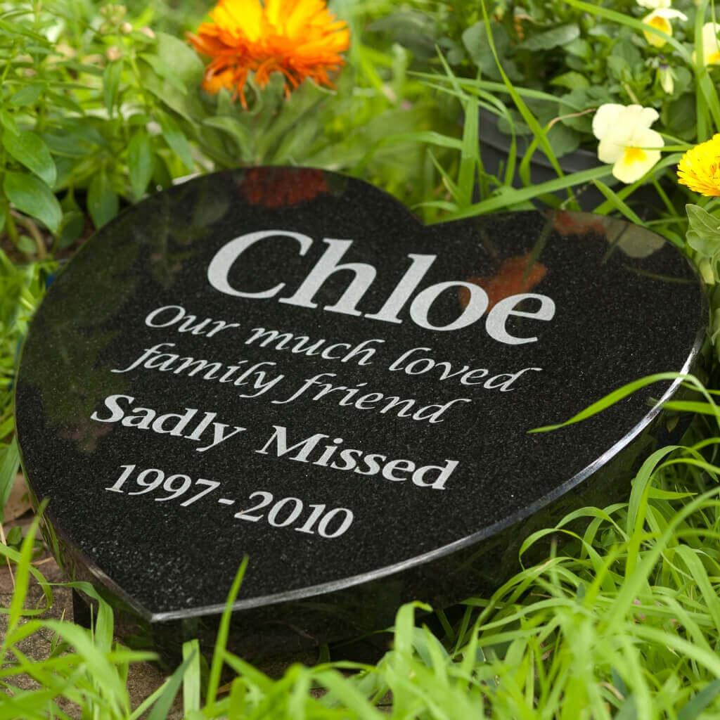 Granite Plaque Heart | Outdoor Pet Memorials | Customised Pet Memorials
