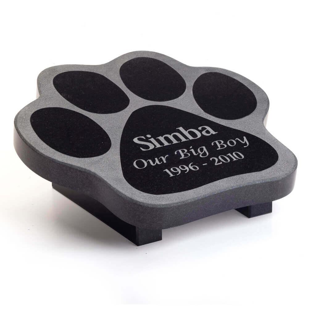 Granite Plaque Paw | Outdoor Pet Memorials | Customised Pet Memorials