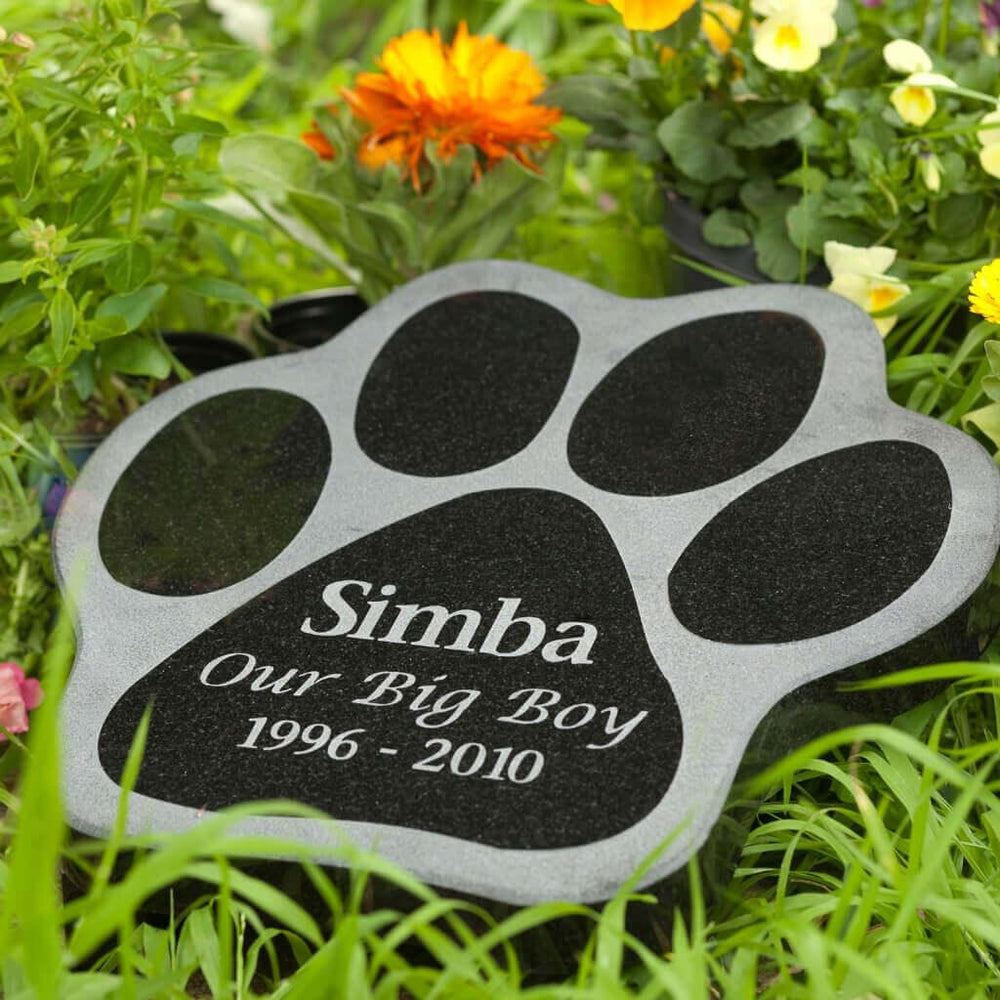 Granite Plaque Paw | Outdoor Pet Memorials | Customised Pet Memorials