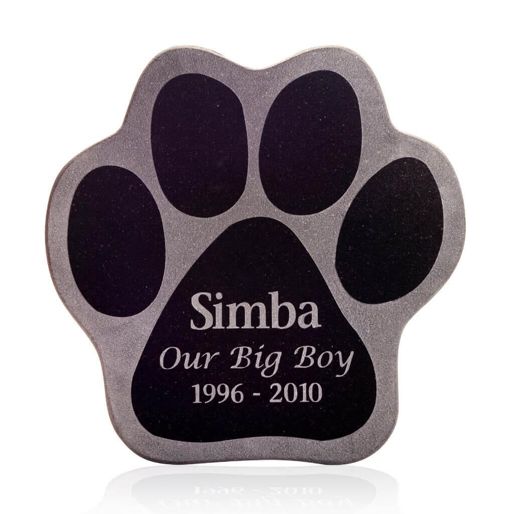 Granite Plaque Paw | Outdoor Pet Memorials | Customised Pet Memorials