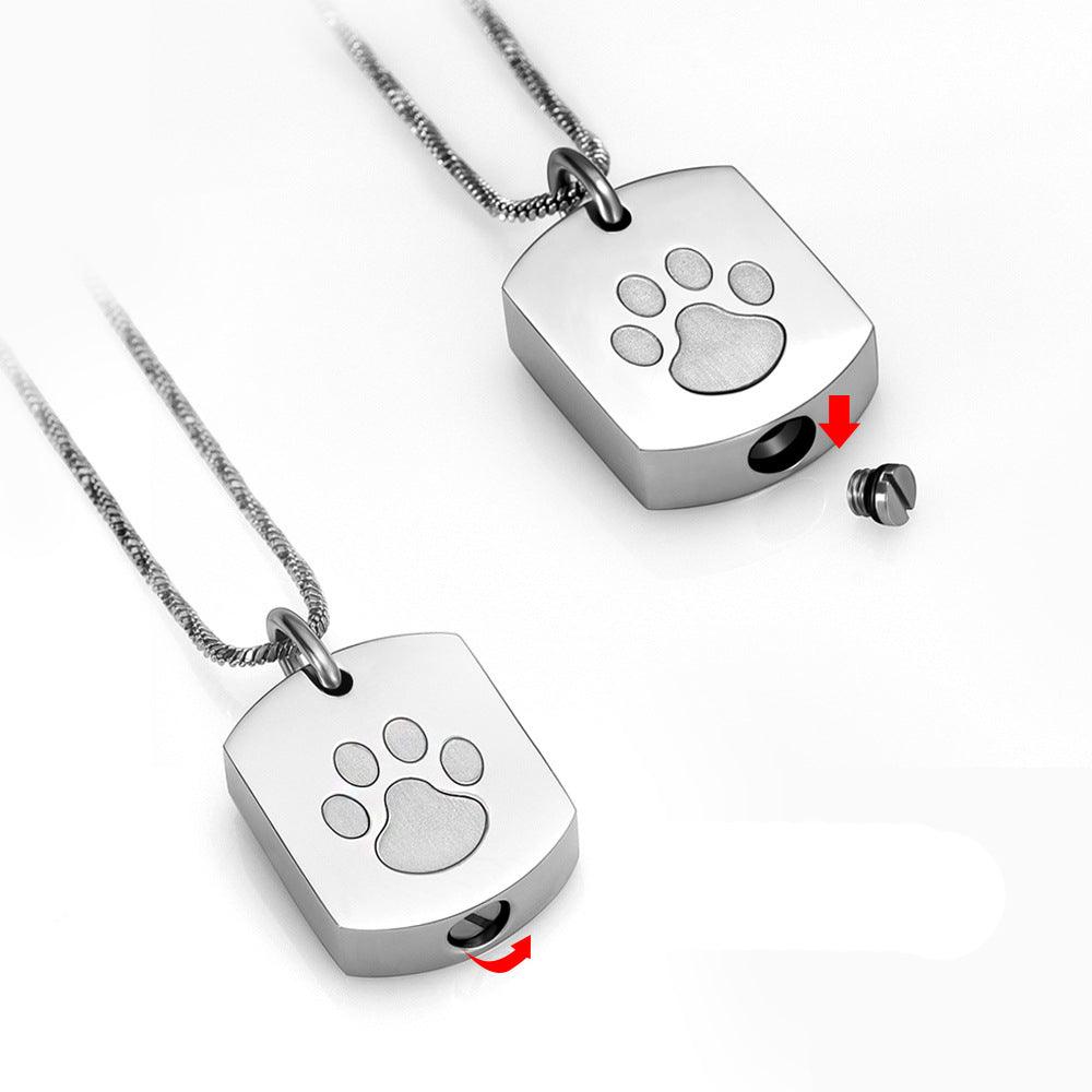 Paw Print Dog Tag Keepsake | Stainless Steel Keepsake Dog Tag | Pet Keepsake Jewellry