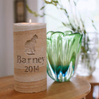 Sandstone Tea Light Holder | Engraved Pet Memorials | Customised Pet Memorials for Outdoors