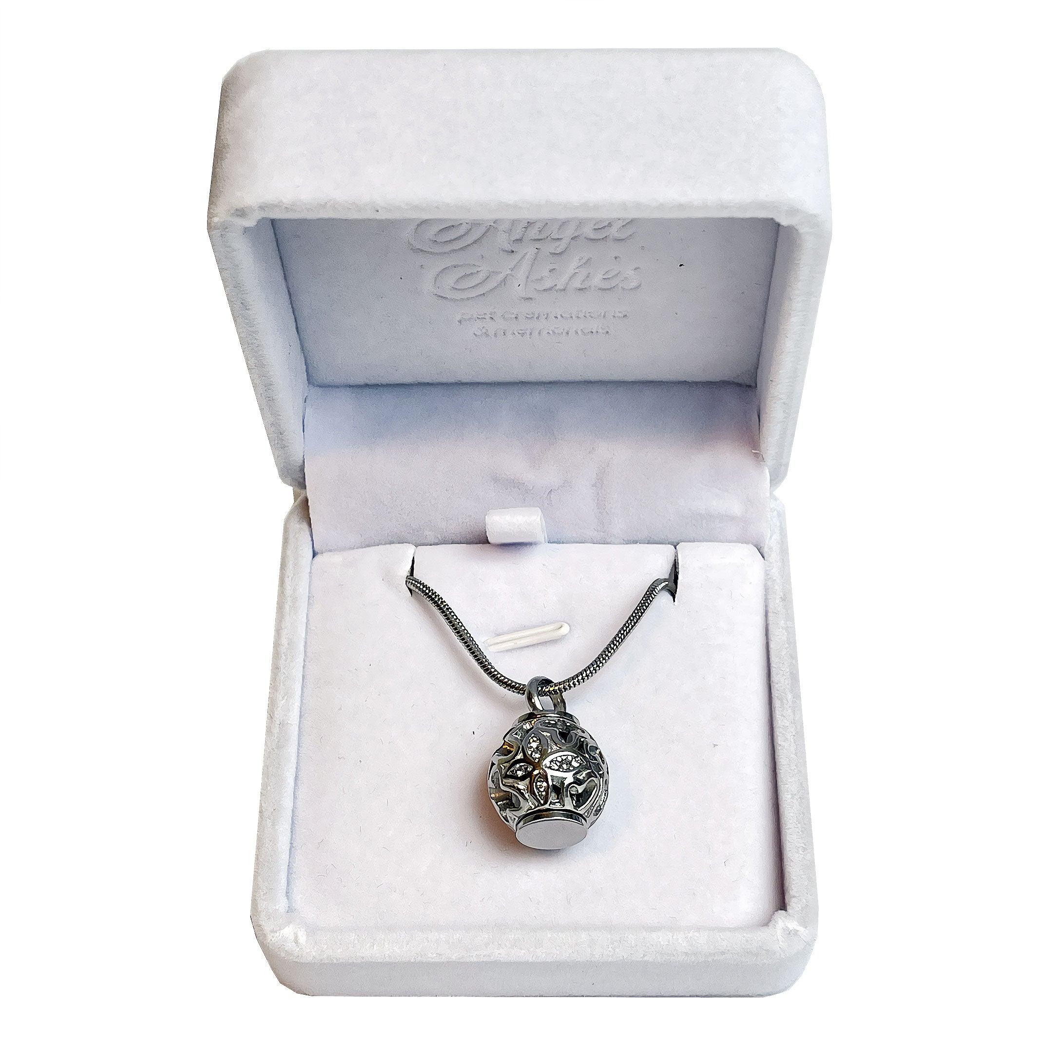 Stainless Steel Crystal Butterfly Necklace | Pet Keepsake Jewellery - Angel Ashes