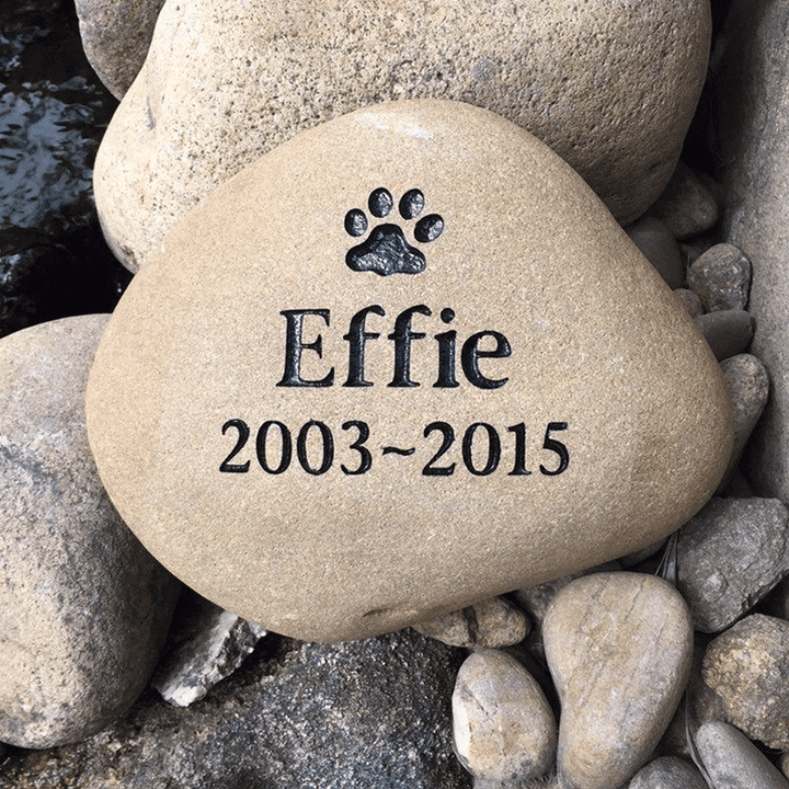 Tumbled River Stone | Engraved Pet Memorial Stone | Outdoor Pet Memorials | Customised Pet Memorials