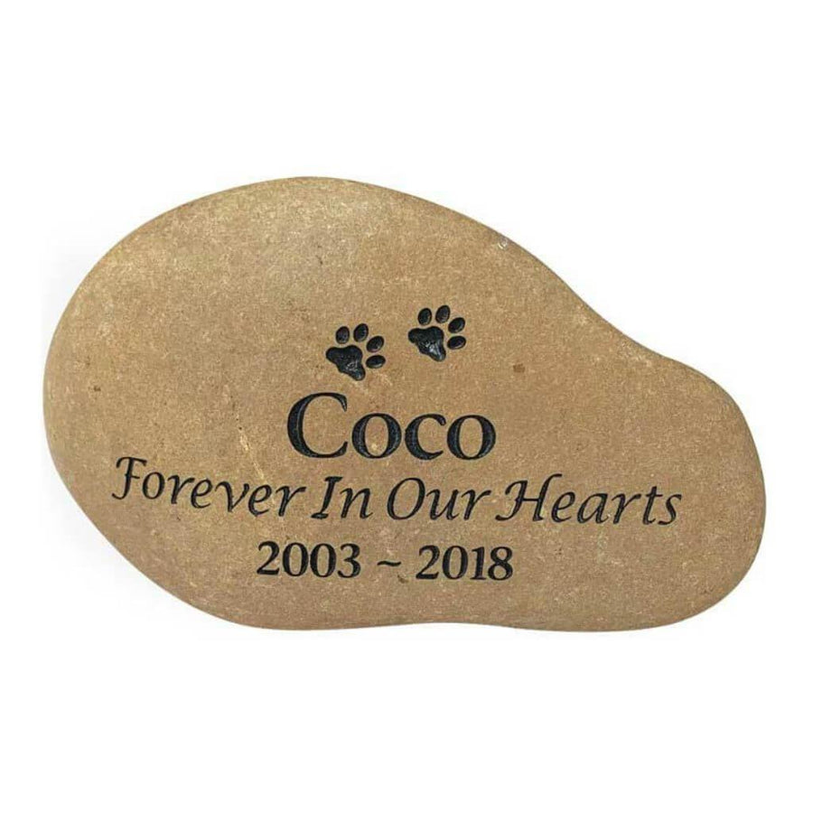 XL Tumbled River Stone | Engraved Pet Memorials | Customised Pet Memorials for Outdoors