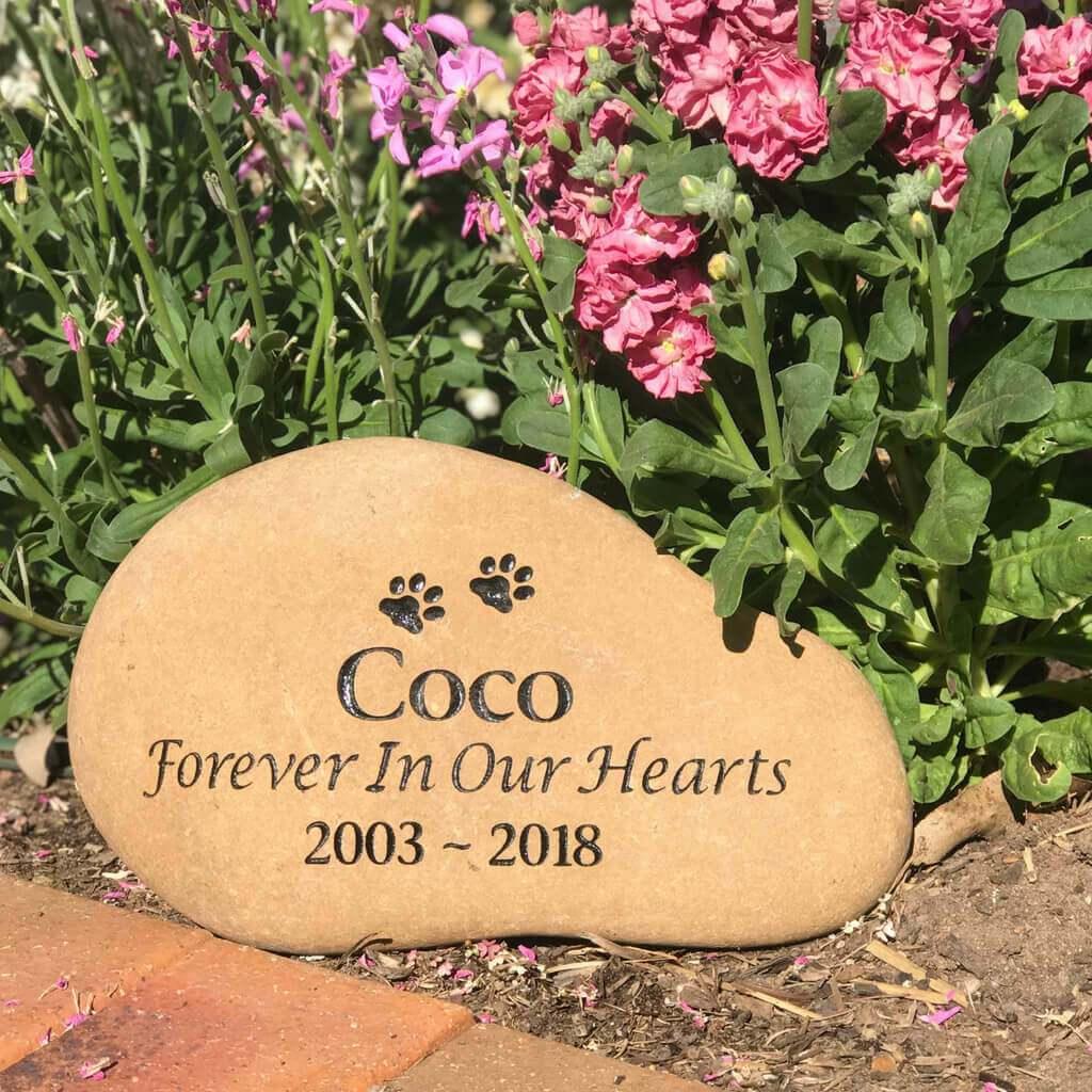 XL Tumbled River Stone | Engraved Pet Memorials | Customised Pet Memorials for Outdoors